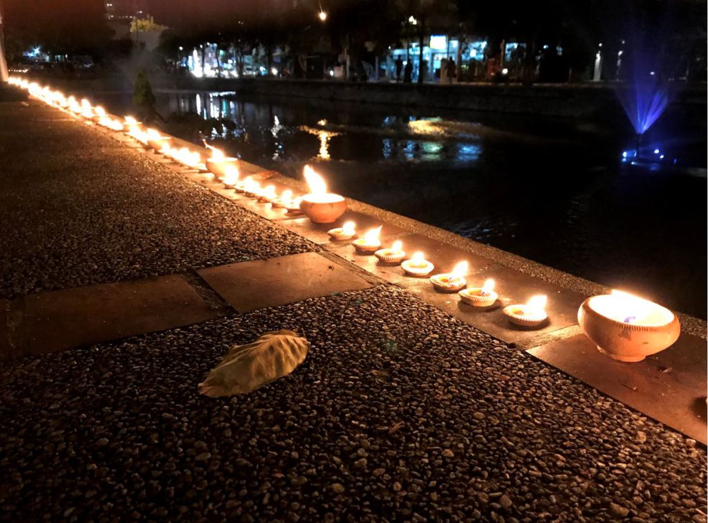 Old City in Chiang Mai lit up for Loi Krathong