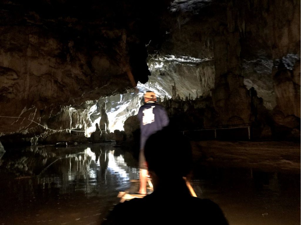 On the bamboo raft, Tham Lod caves