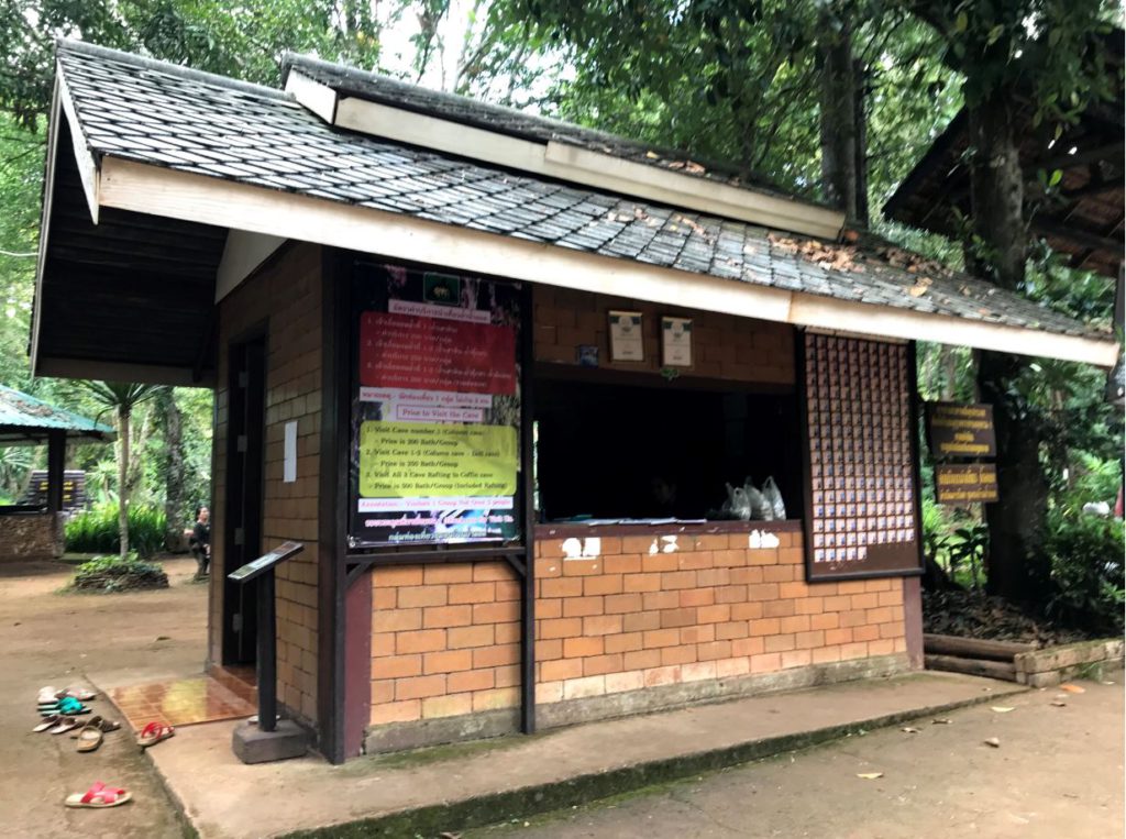 Ticket counter at Tham Lod caves