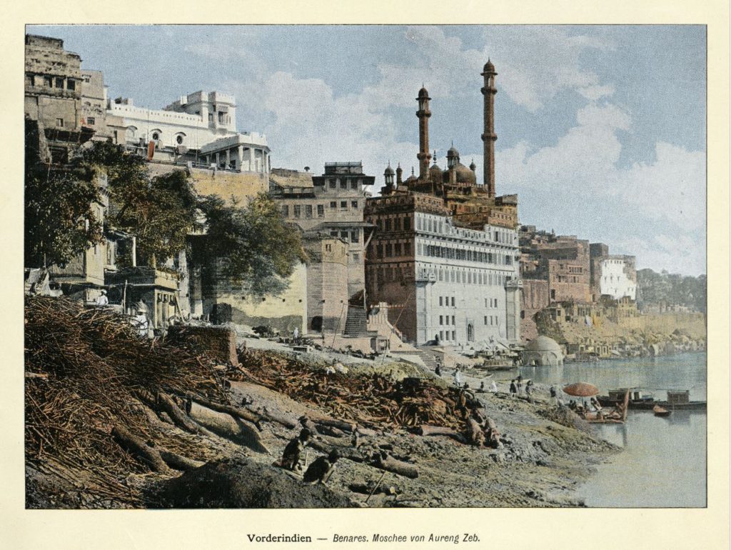 An illustration of Alamgir mosque from the colonial times