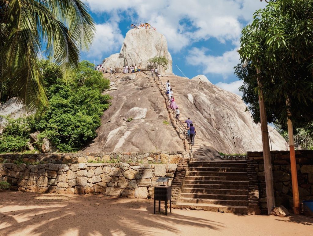 People climbing the Mountain of Mahinda, Anuradhapura