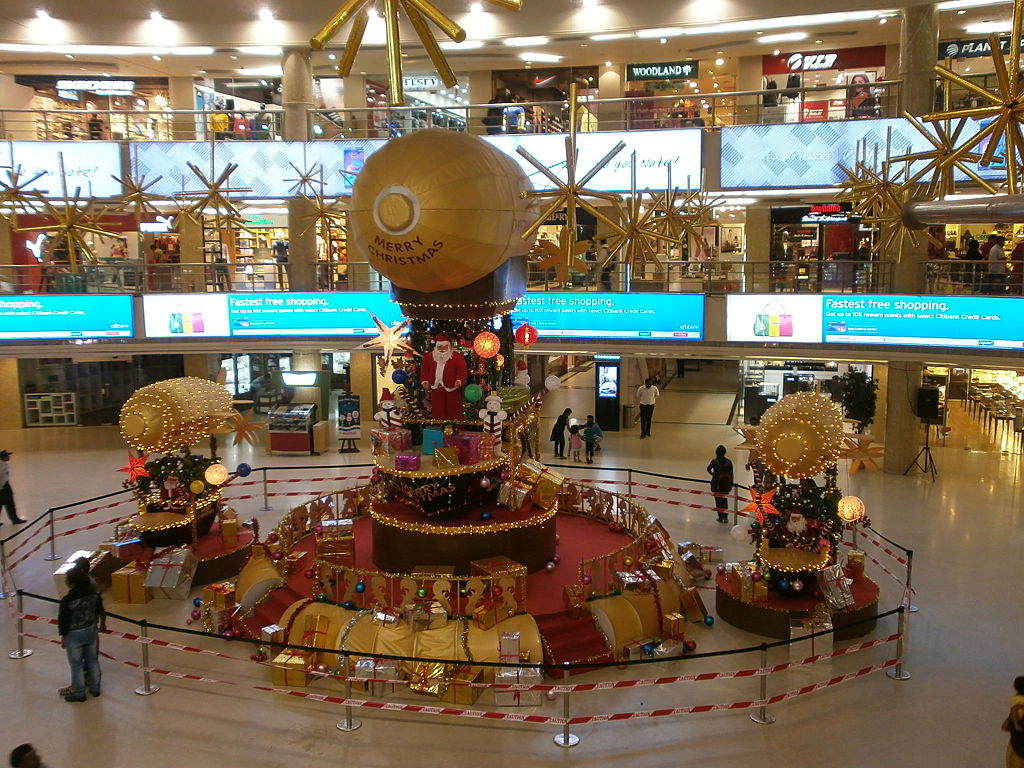 Christmas decorations at a Mall in India