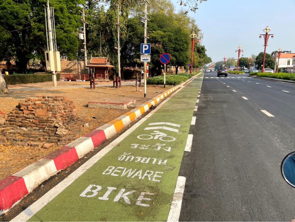 Cycle lanes in Ayutthaya city