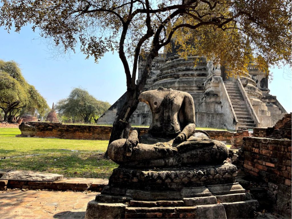 Ruins of Buddha statue inside Wat Phra Si Sanphet premise, Ayutthaya