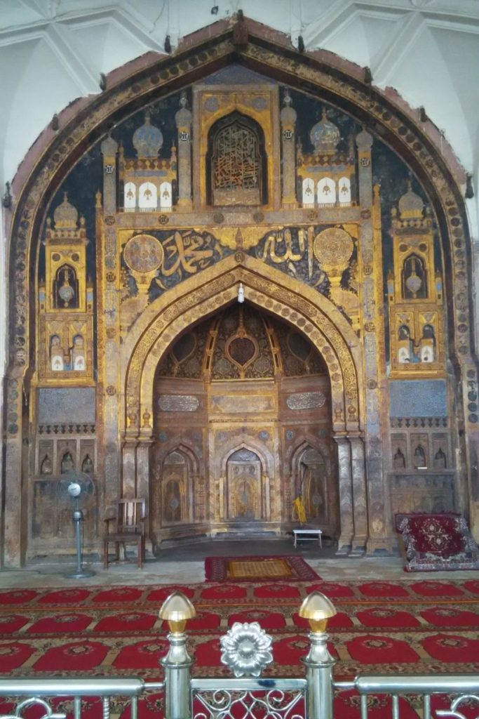 The gold painted door of Jamia Masjid, Bijapur