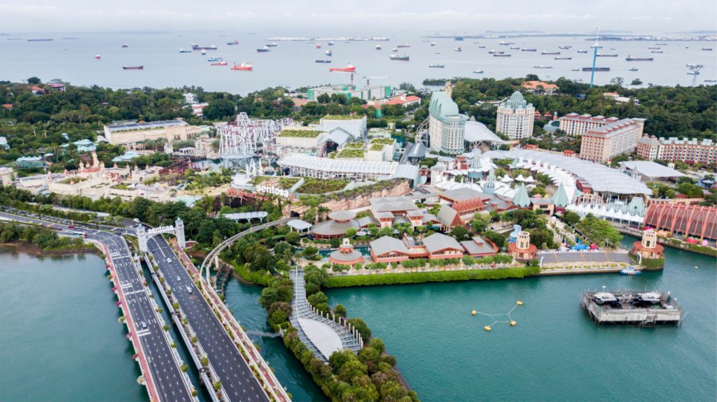 Aerial view of the Sentosa Island