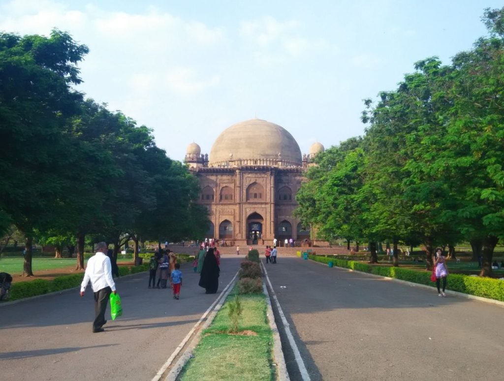 Walking towards the Gol Gumbaz