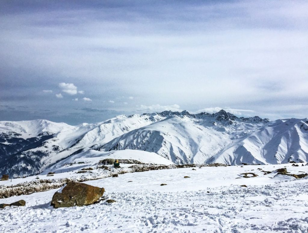 View from top of Apharwat Peak in Winters