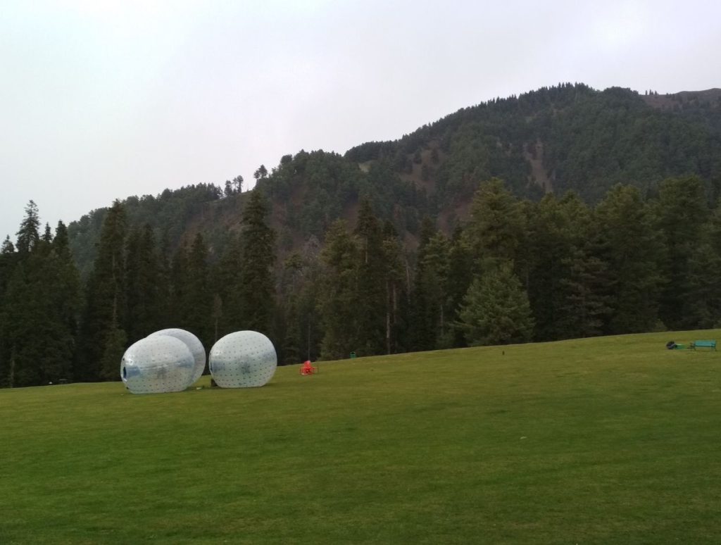 Zorbing in Baisaran, Pahalgam