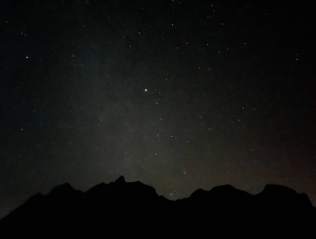 Night sky view with stars in Chiang Dao