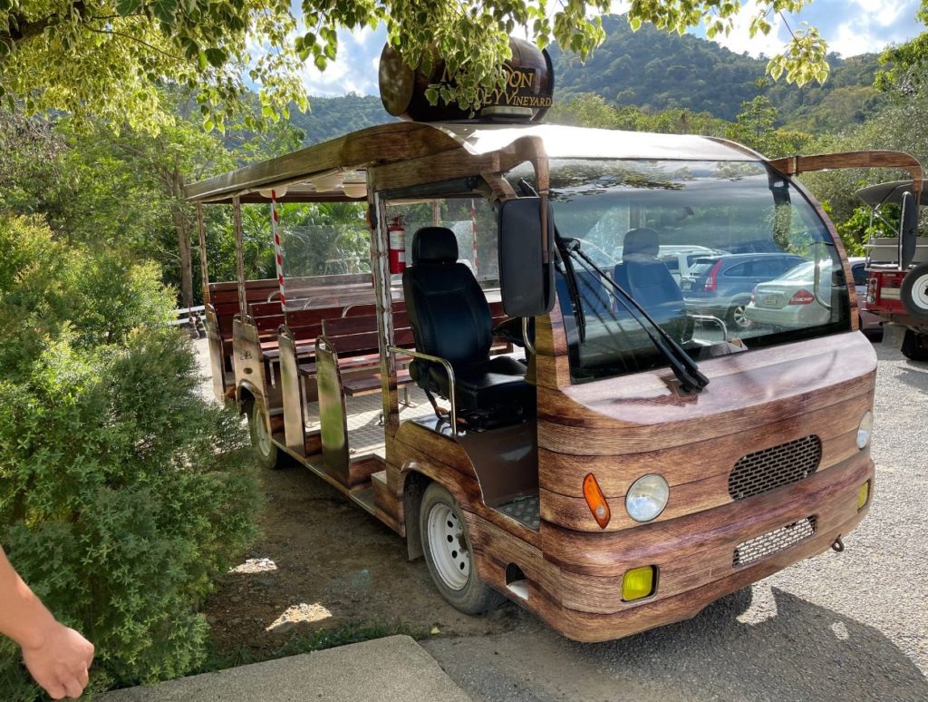 Tour bus for the vineyard tour
