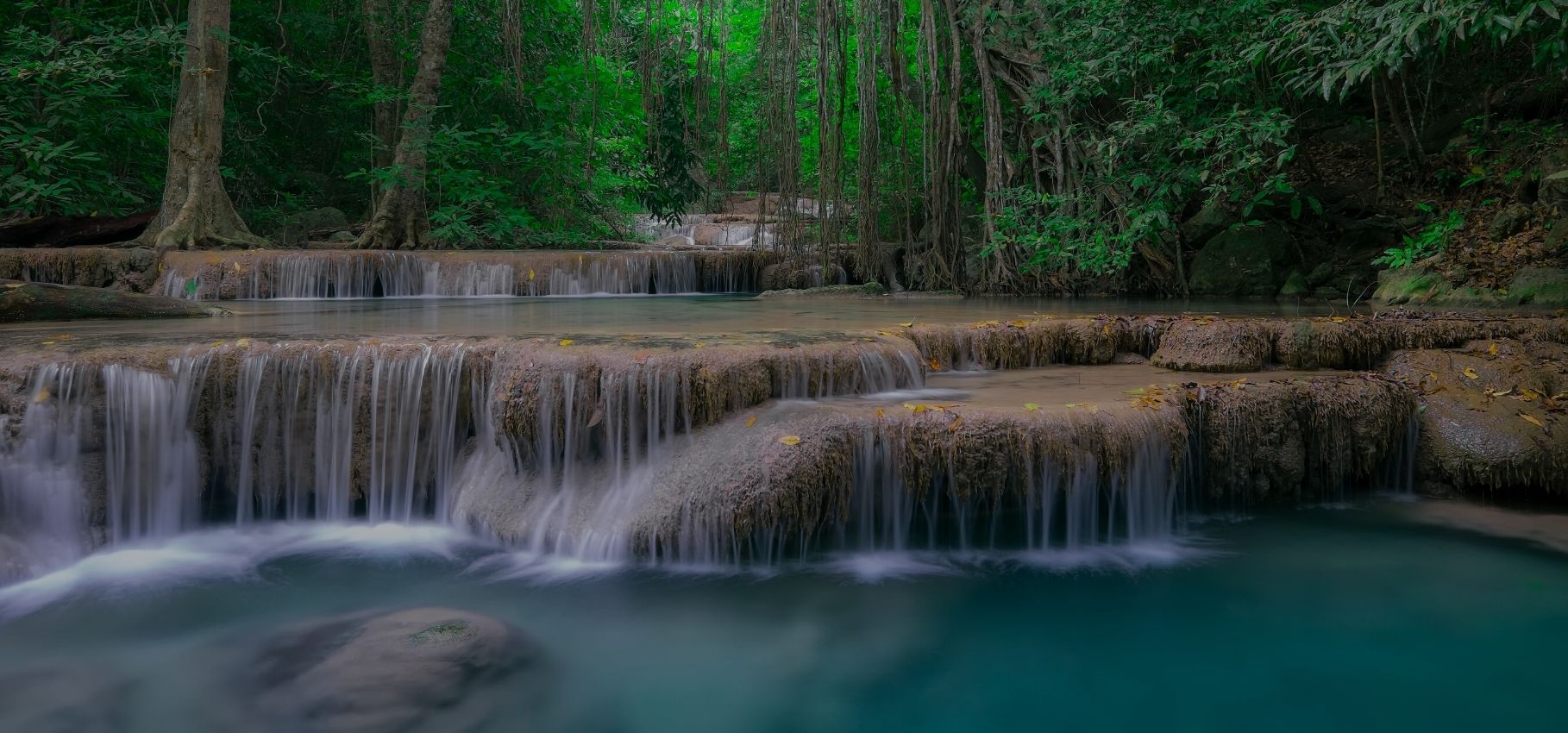 Visiting Erawan Waterfall and National Park, Thailand