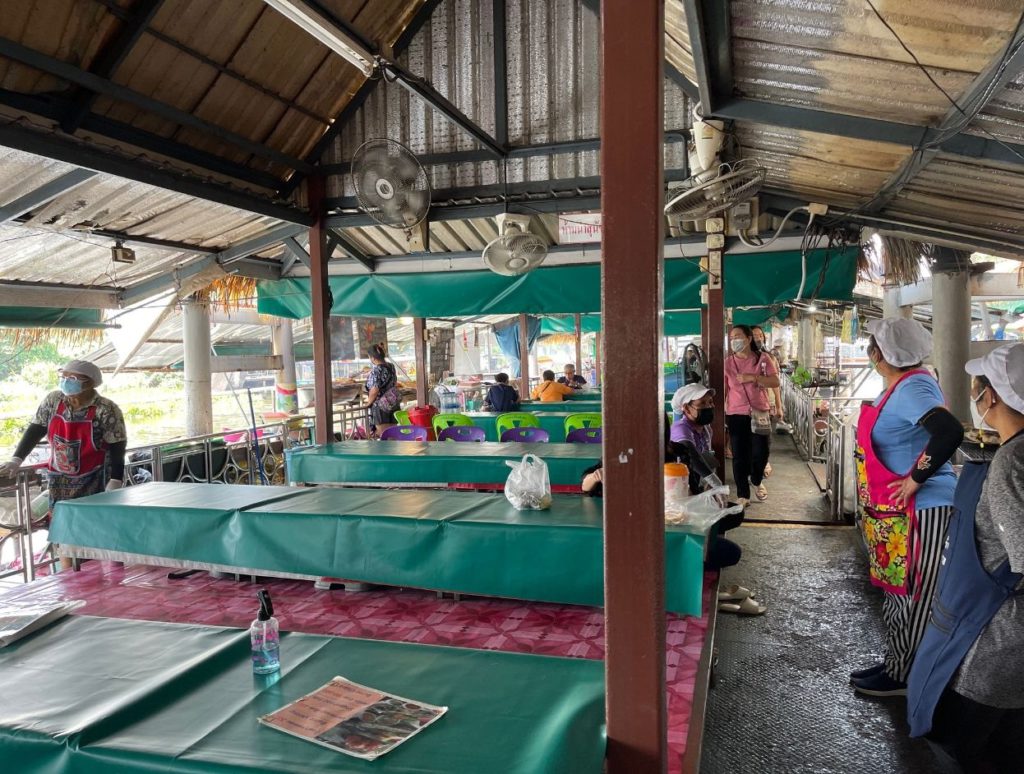 Sitting area inside the market