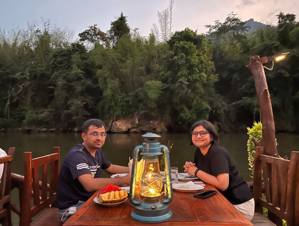 Dinner at Floating River Raft Hotel