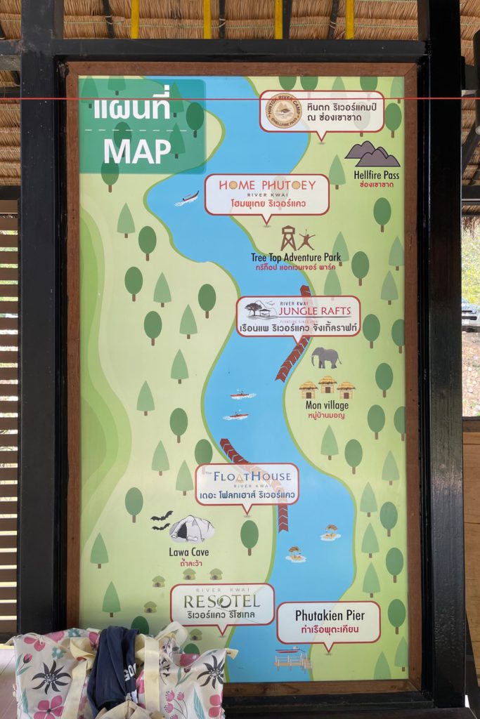 Hotel map for the floating hotels in the area