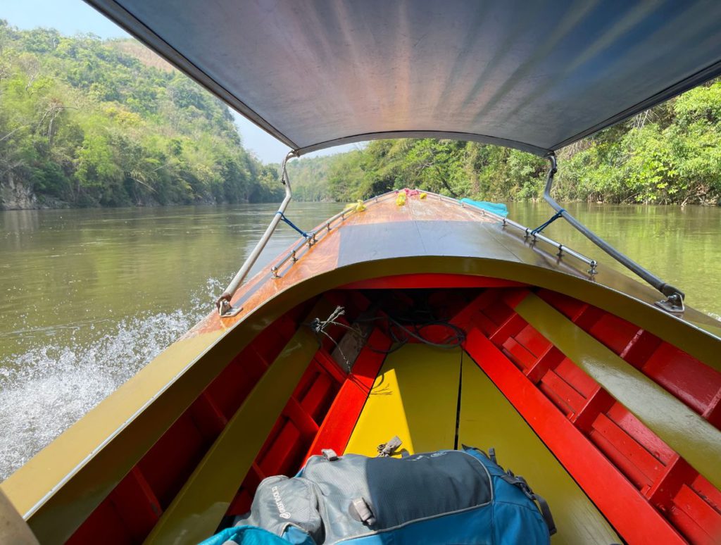 Longtail boat on River Kwai Noi