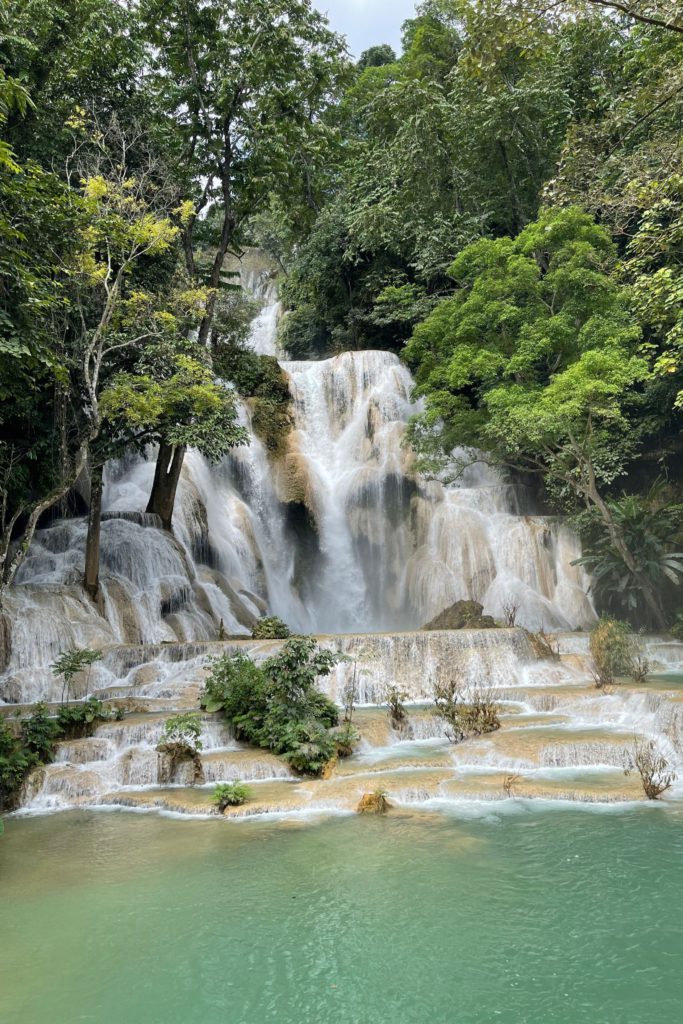 Main falls at Kuangsi Waterfalls