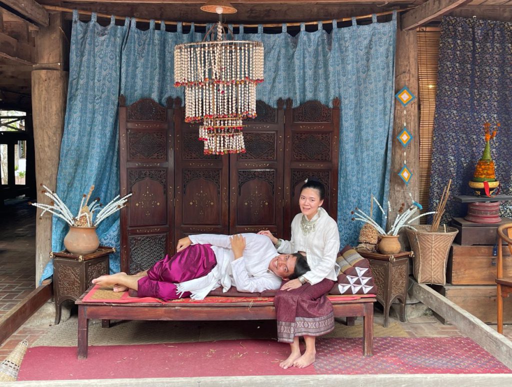 Tourist enjoying their time in Laos