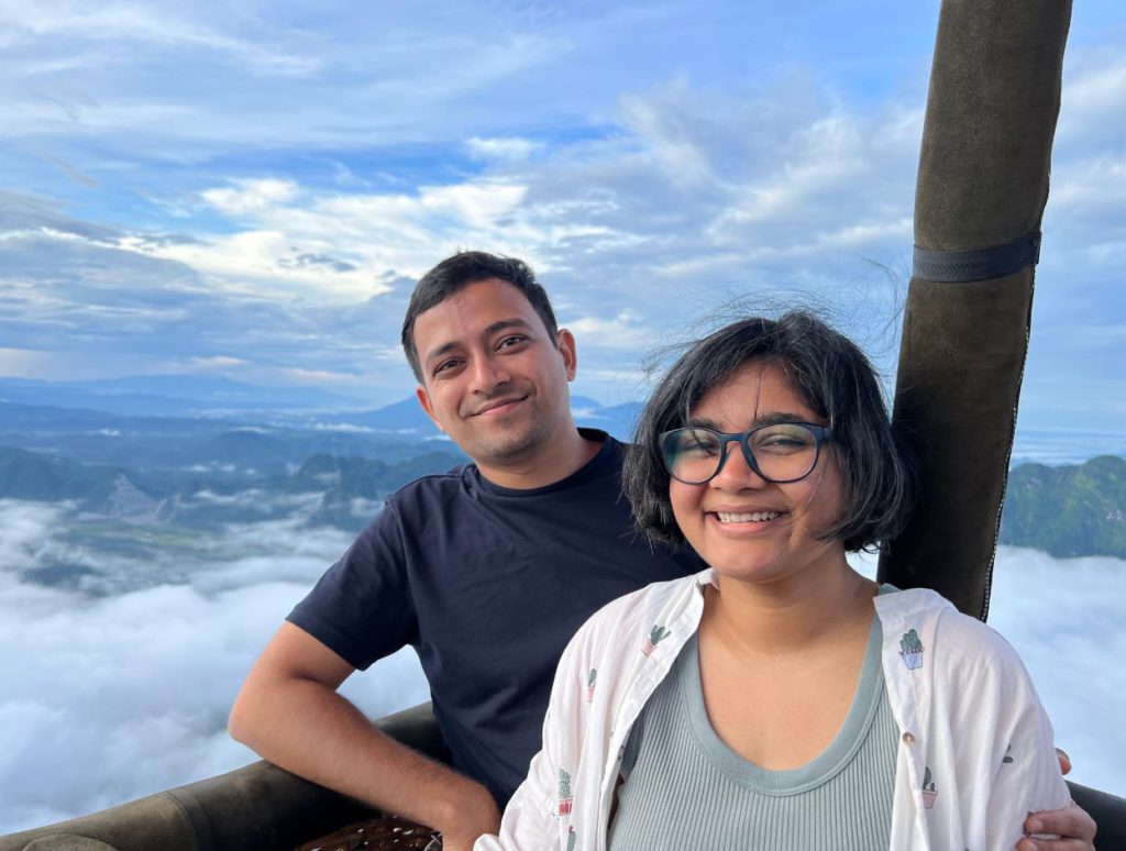 Up in the clouds inside Hot air balloon