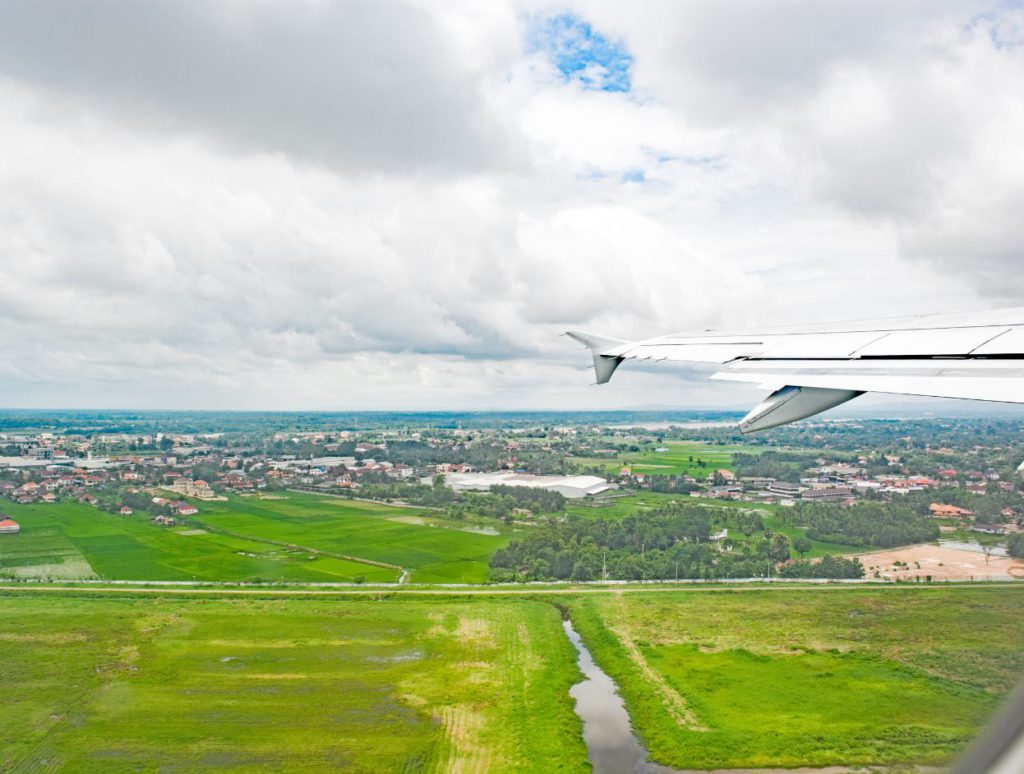 View from a flight at Wattay Aiport