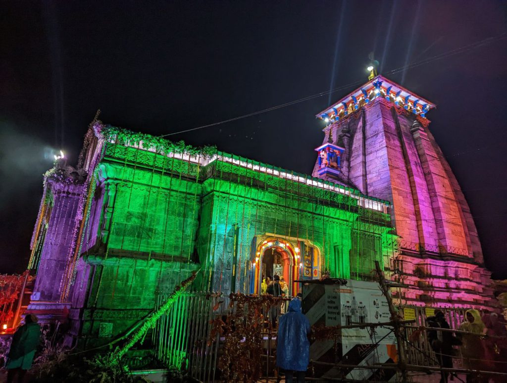 Kedarnath lit up at night