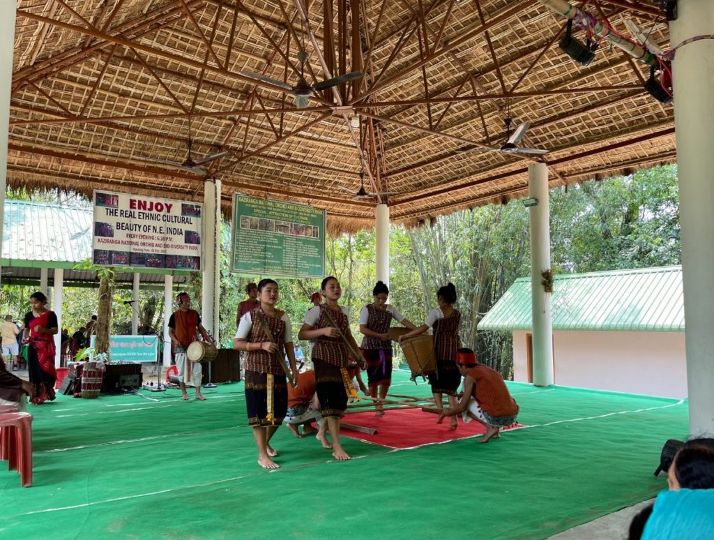 Performance of Assamese tribes inside the orchid park