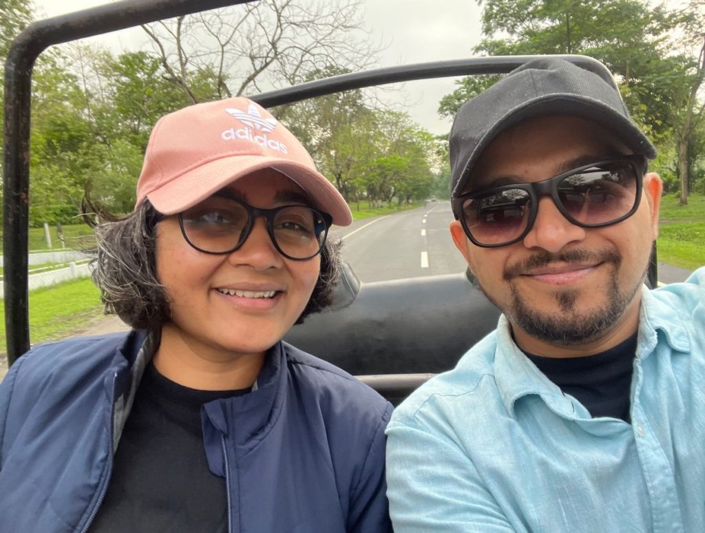 Riding on the jeep for Safari