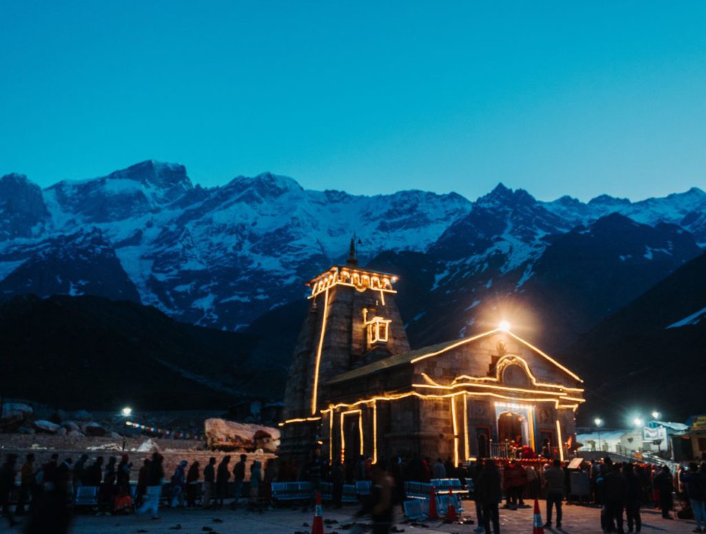 Shrine lit at the evening