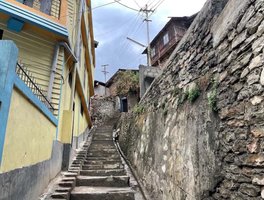 Store stairways taking to Dirang Dzong