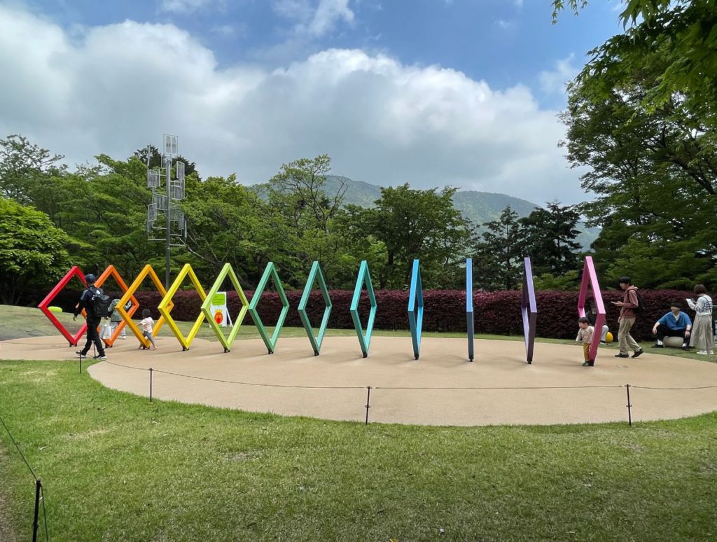 Children playing with the installation at the Art museum