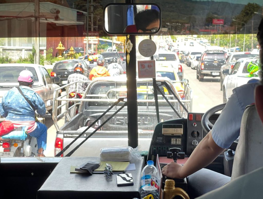 The traffic jam on Phi Ta Khon