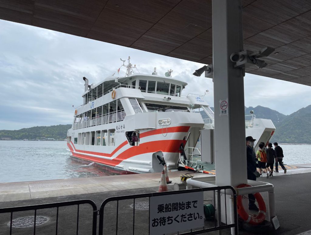 Ferry from Miyajimaguchi to Miyajima pier