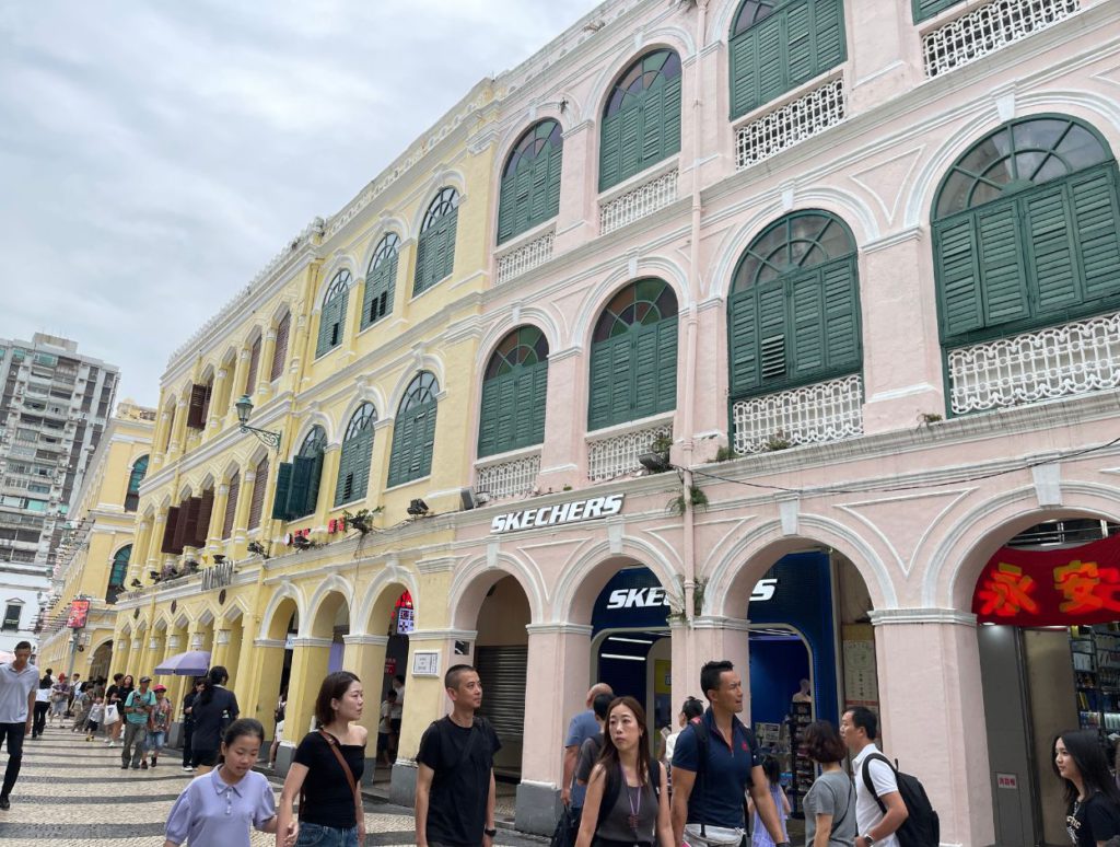 Beautiful European buildings converted into retail stores