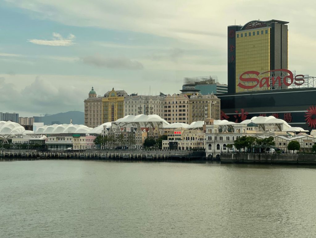 Macau with large casinos and heritage buildings