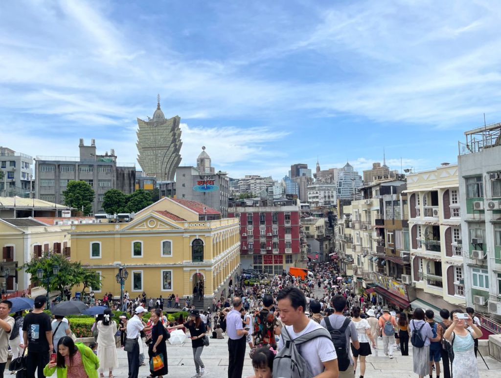View of Macau Old town on a Monday morning