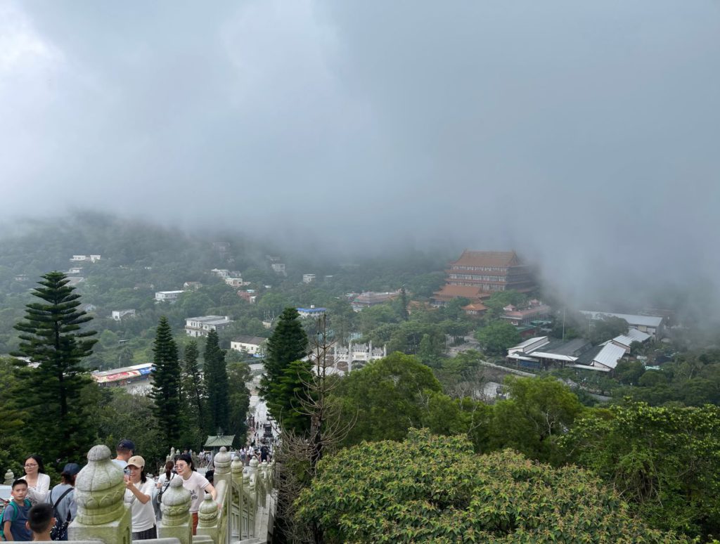 View of the valley and Po Lin monastery from the Big Buddha statue