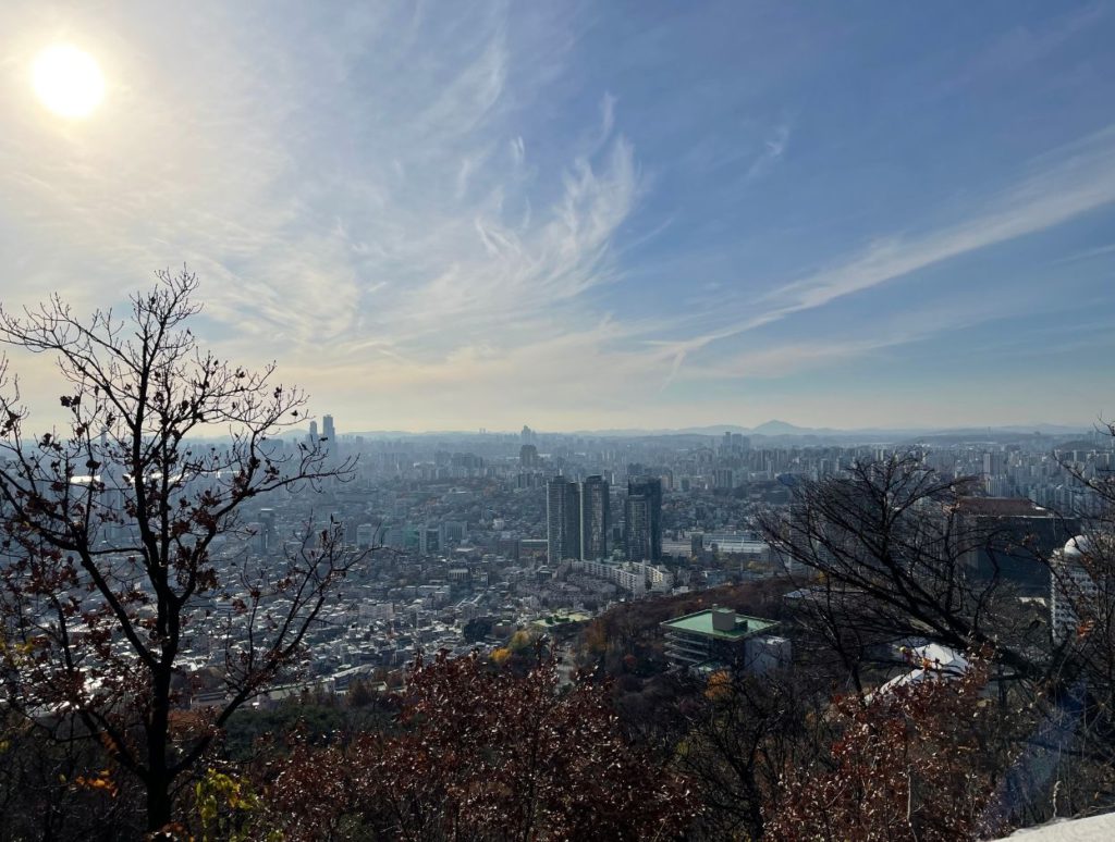 Aerial view of the cit from the top of Namsan Park