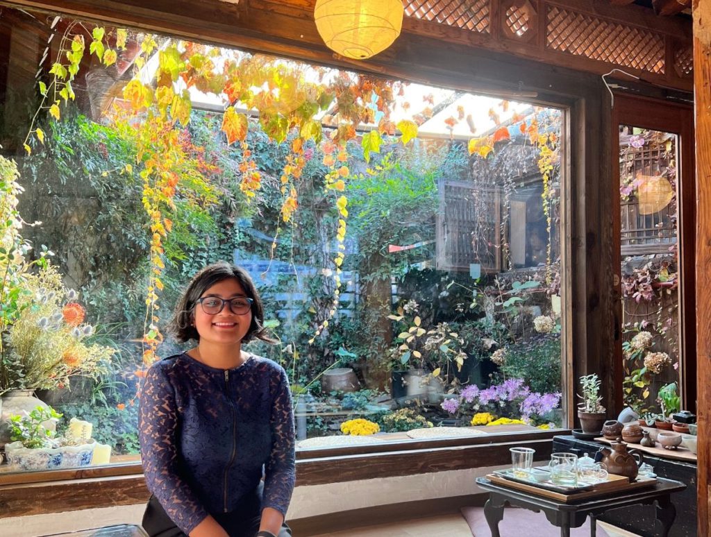 At a teahouse at Ikseondong Hanok Village