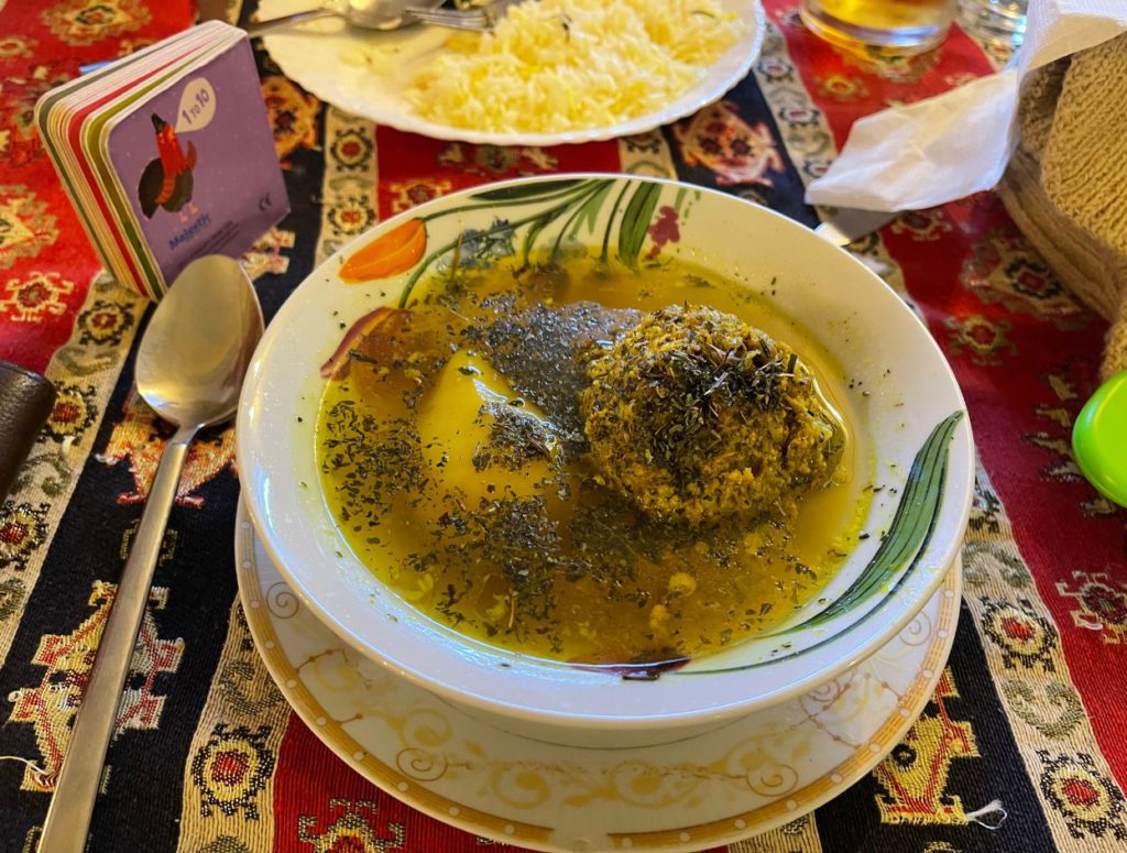 Bozbash with meatball, food in azerbaijan