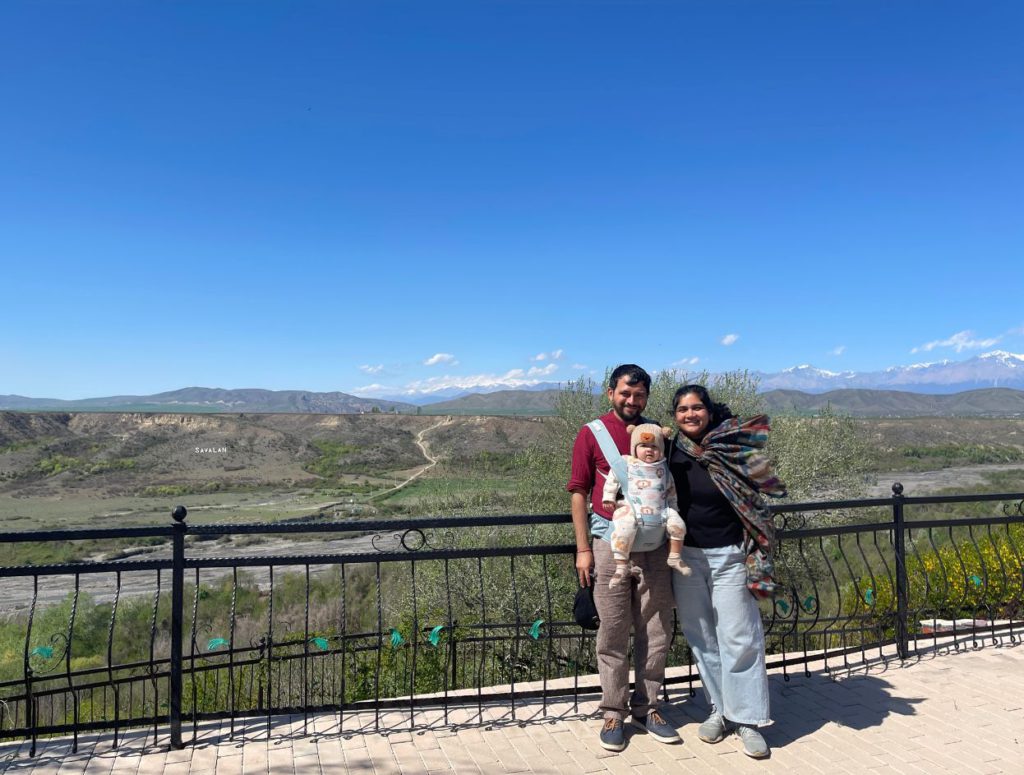 Looking over the huge Savalan vineyard in the valley