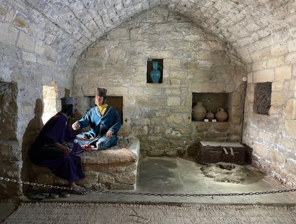 Museum depiction inside Atashgah Fire Temple