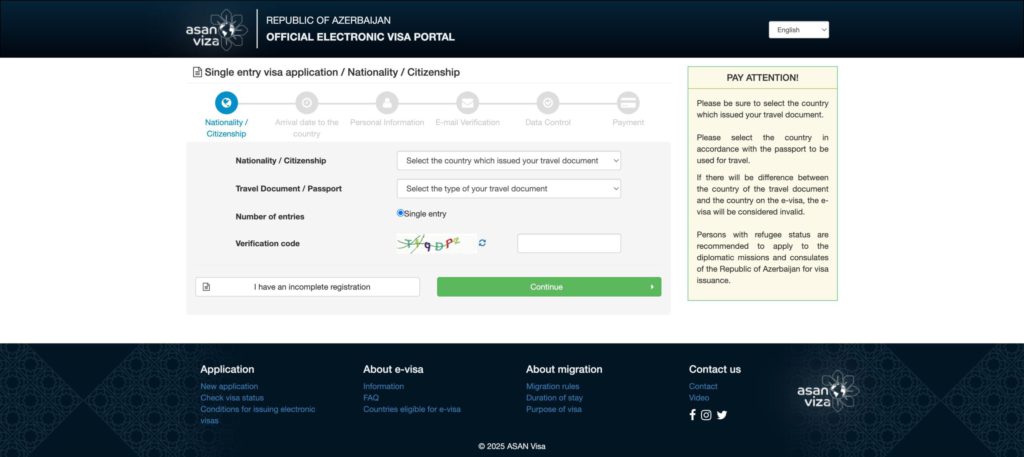 New Visa Application