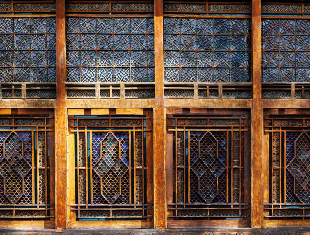 Shebeke crafted windows in Sheki