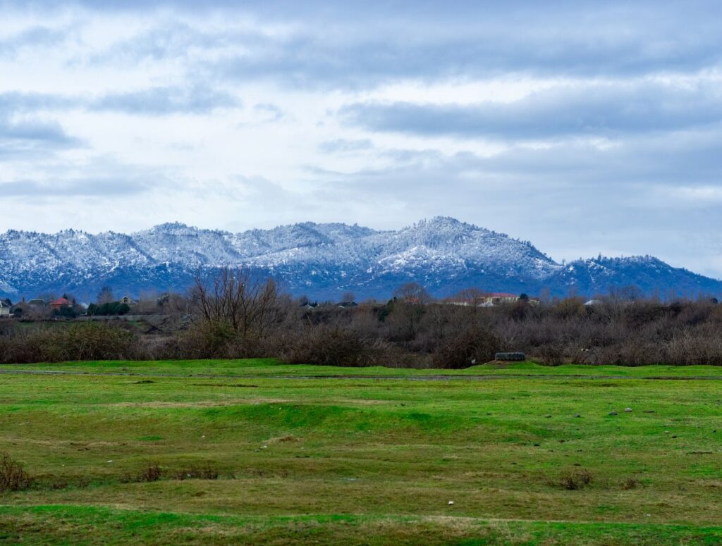 Snowy Talysh Mountains in Lankaran