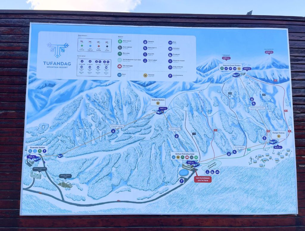 Tufandag Mountain Resort Map with route details