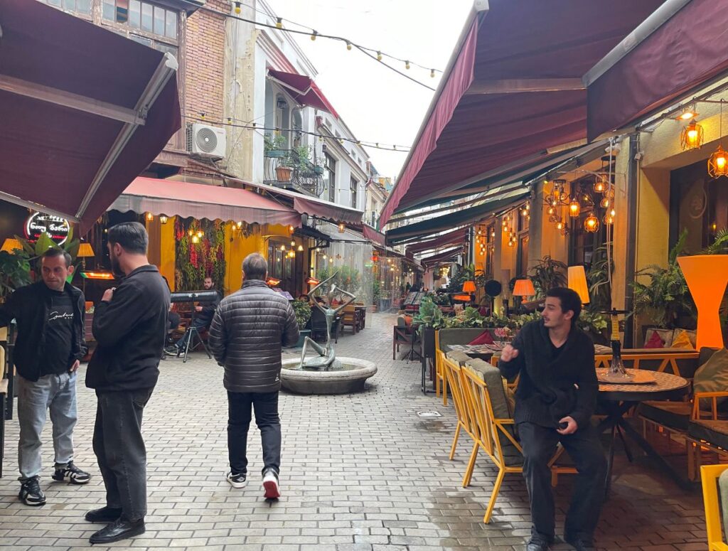 Restaurants at Jan Shardeni Street in Old Tow Tbilisi Restaurants at Jan Shardeni Street in Old Tow Tbilisi