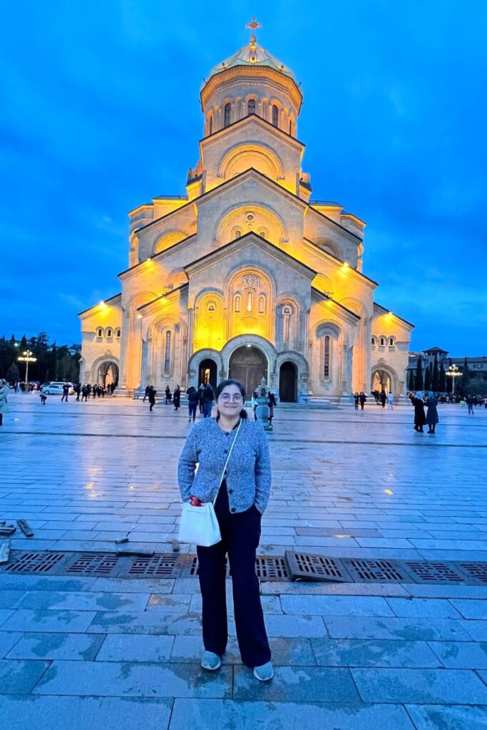 The Holy Trinity Cathedral lit at night The Holy Trinity Cathedral lit at night, Tbilisi 3 day Itinerary