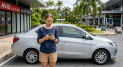 EconomyBookings Review: Is It a Good Option for Renting a Car in Thailand? tourist comparing car rental online